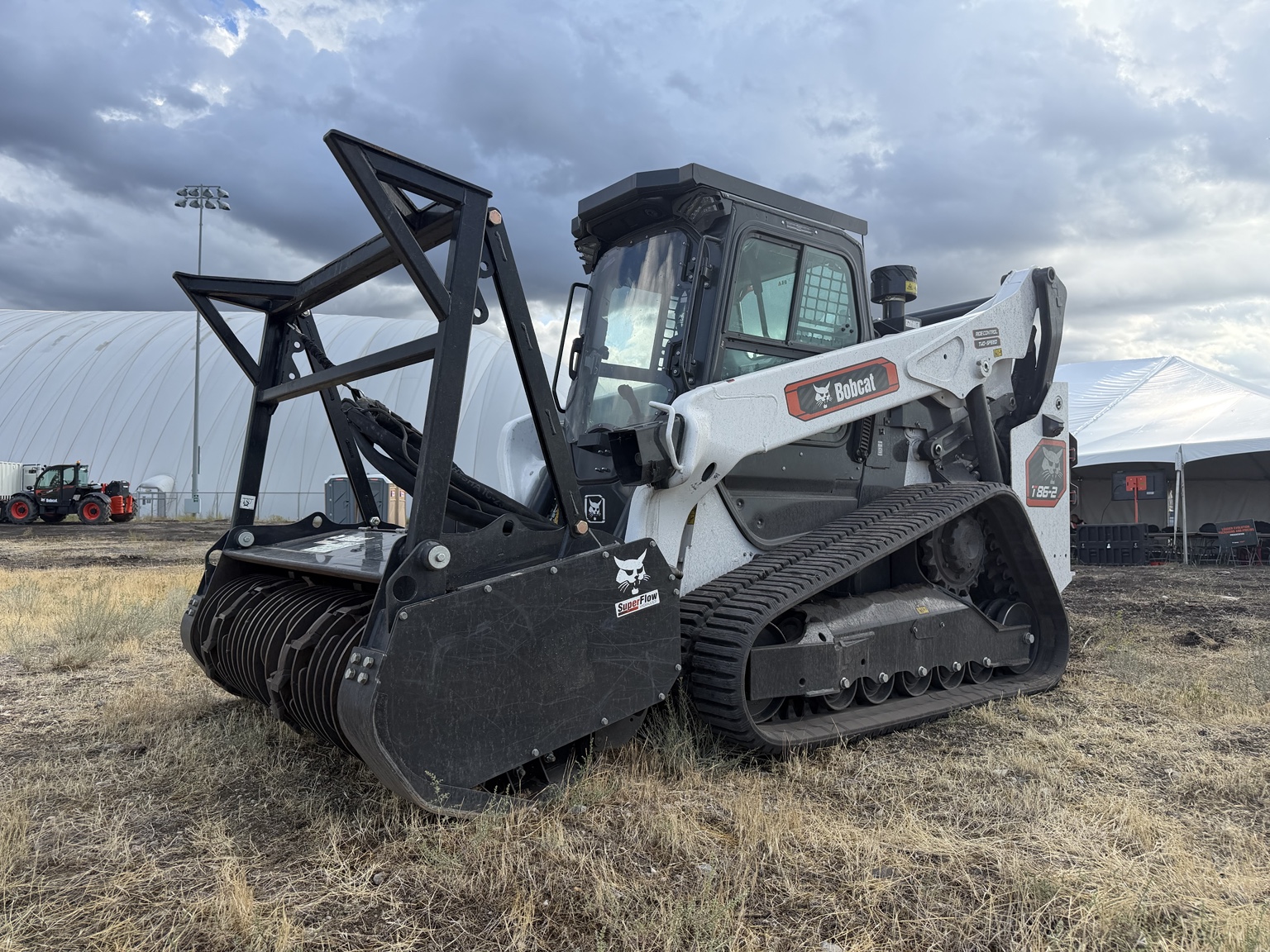 Bobcat T86-2 compact track loader with a drum mulcher at regional loader training.